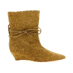 Beige Calfskin Ankle Boots