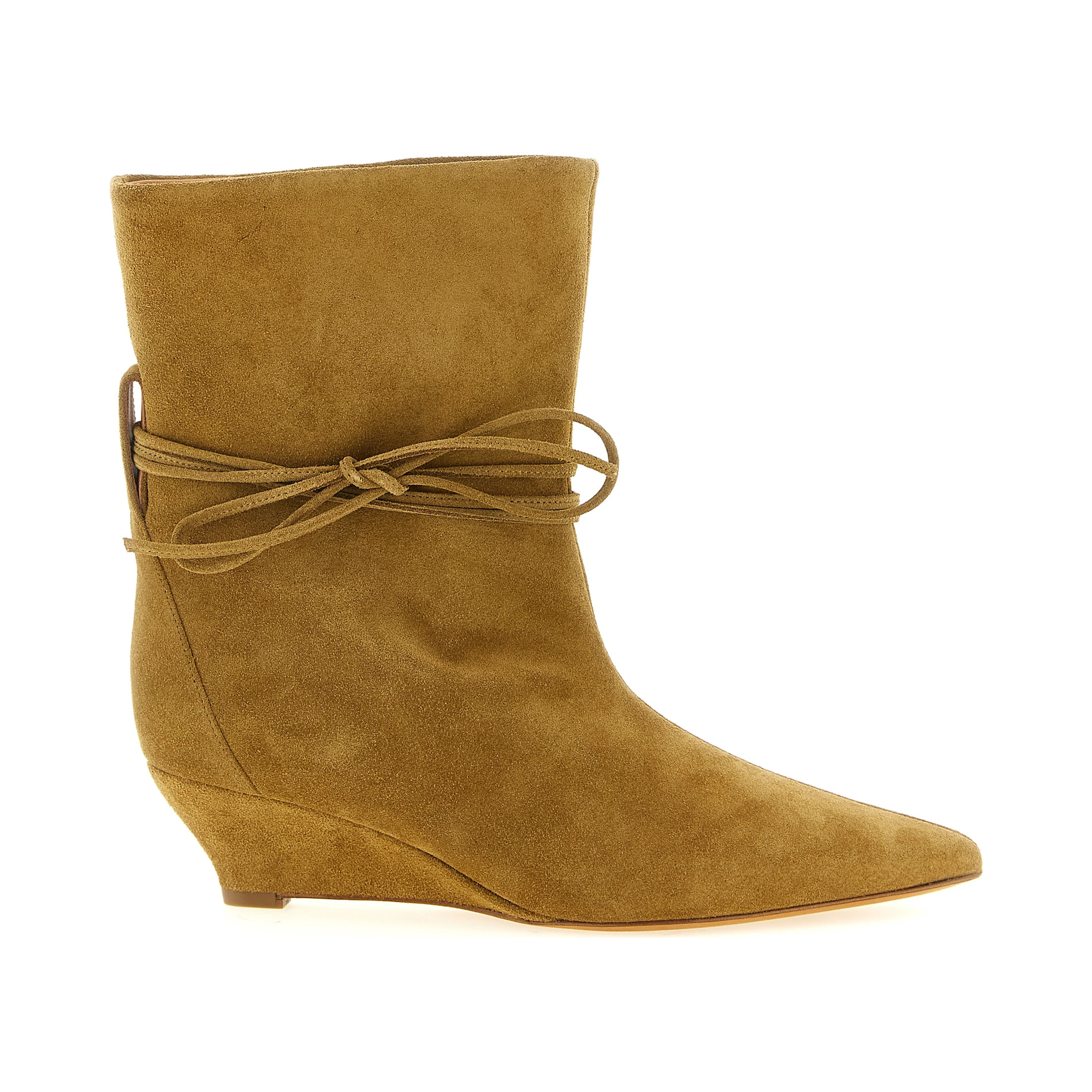 Beige Calfskin Ankle Boots