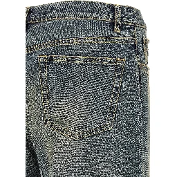 Blue Cotton Straight-Leg Jeans