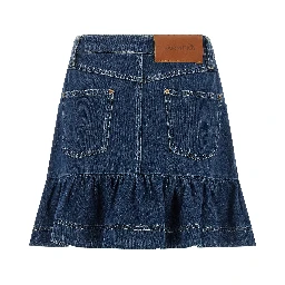 Blue Cotton Long Skirt