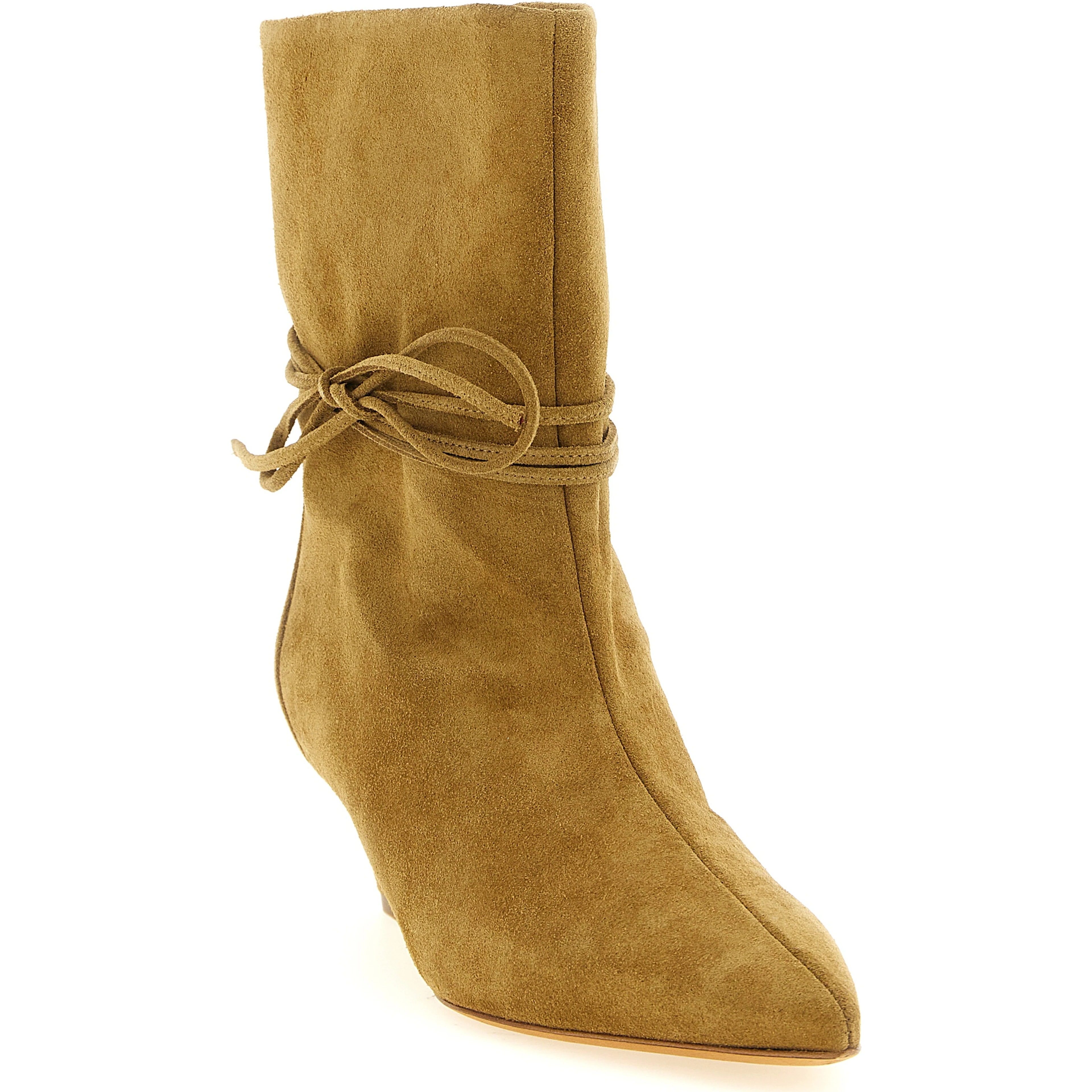 Beige Calfskin Ankle Boots