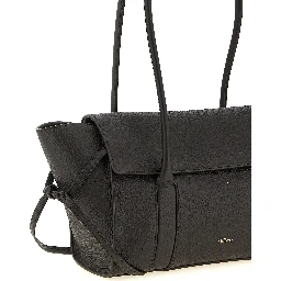 Black Calfskin Shoulder Bag