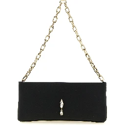 Black Elastane Clutch Bag
