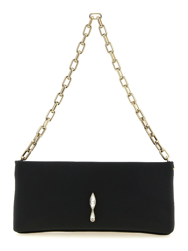 Black Elastane Clutch Bag