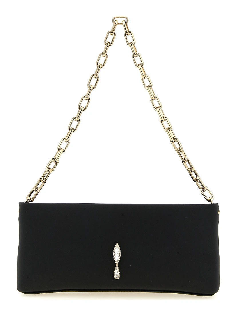 Black Elastane Clutch Bag