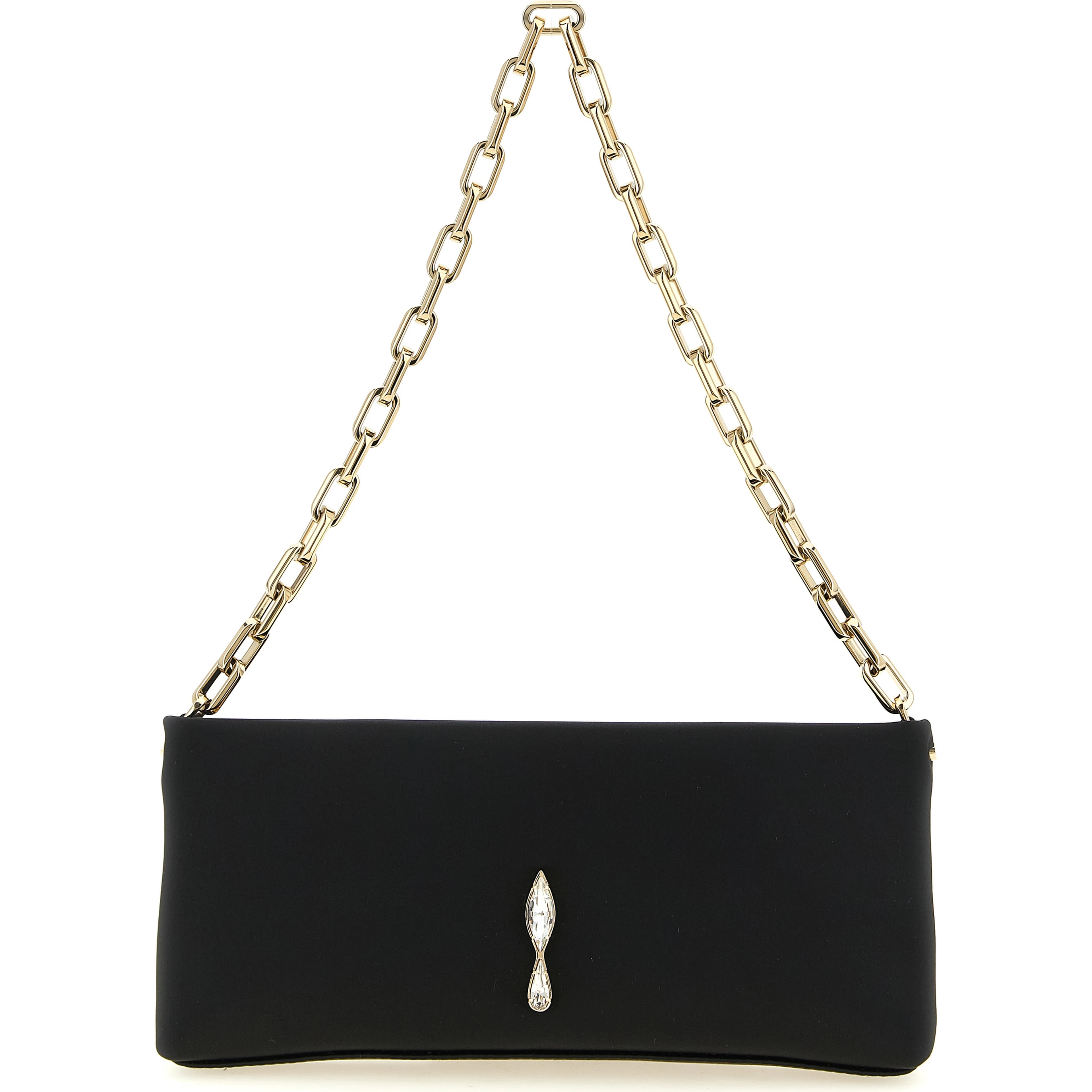 Black Elastane Clutch Bag