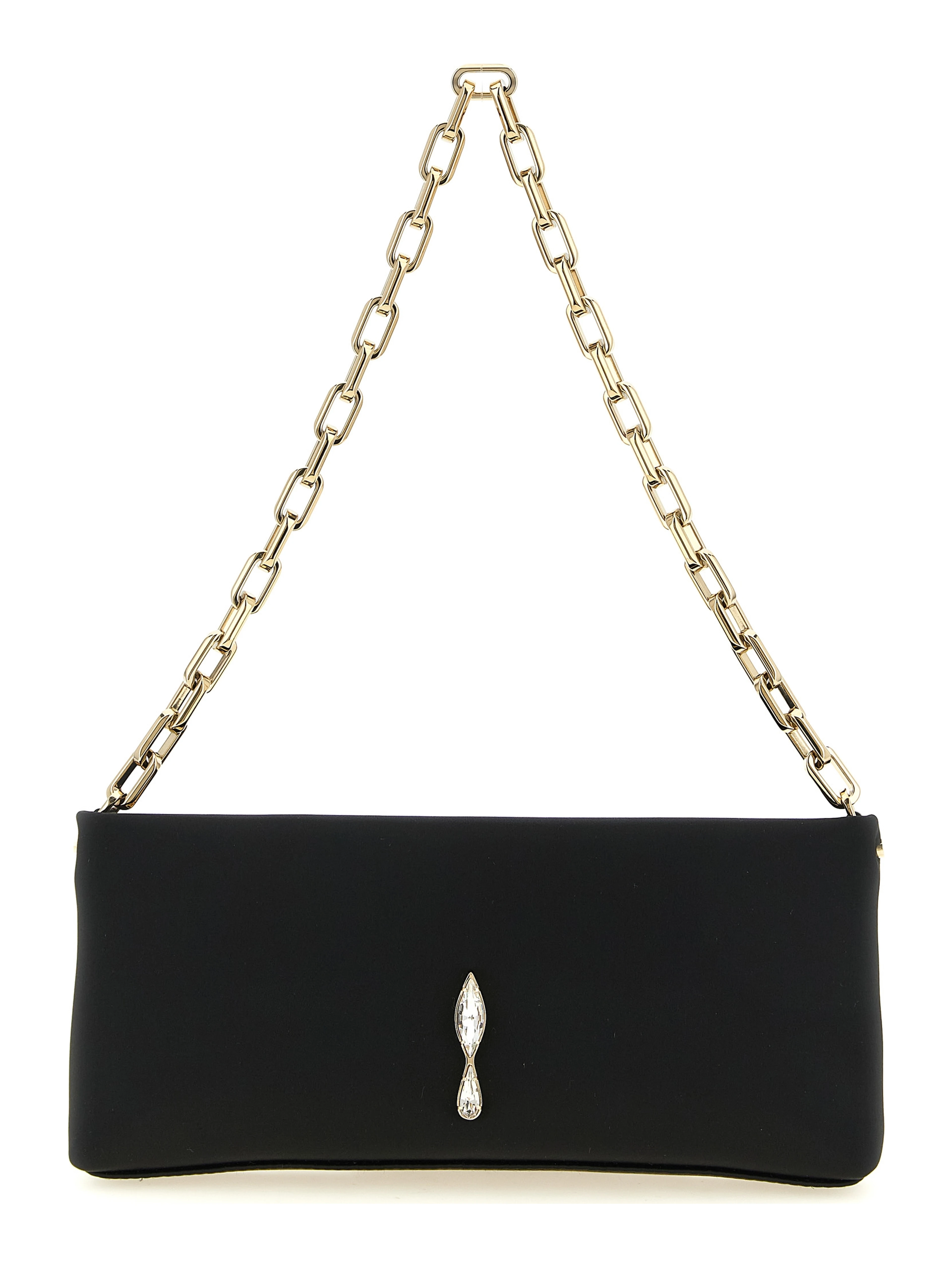 Black Elastane Clutch Bag