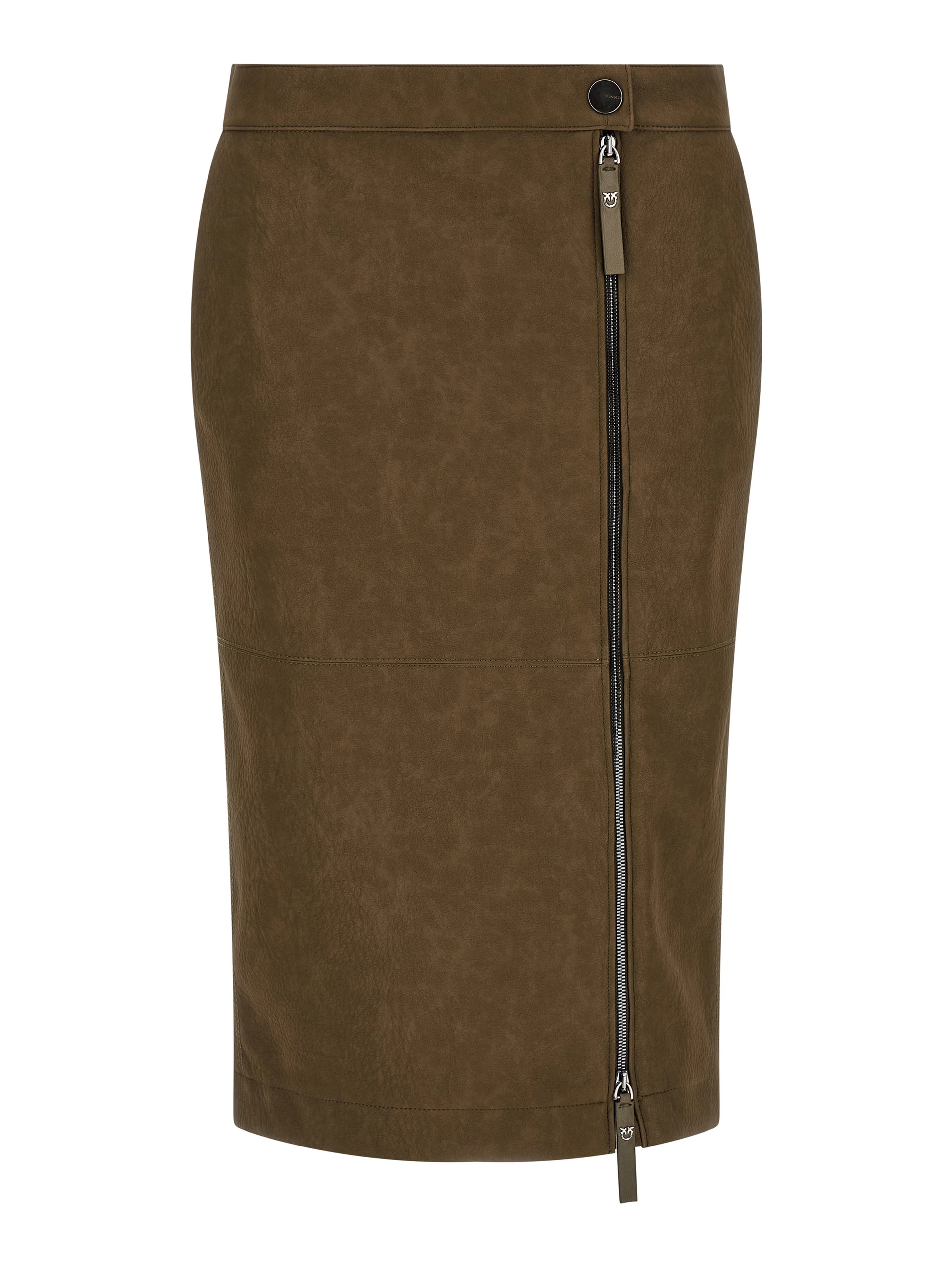 Brown Viscose Midi Skirt