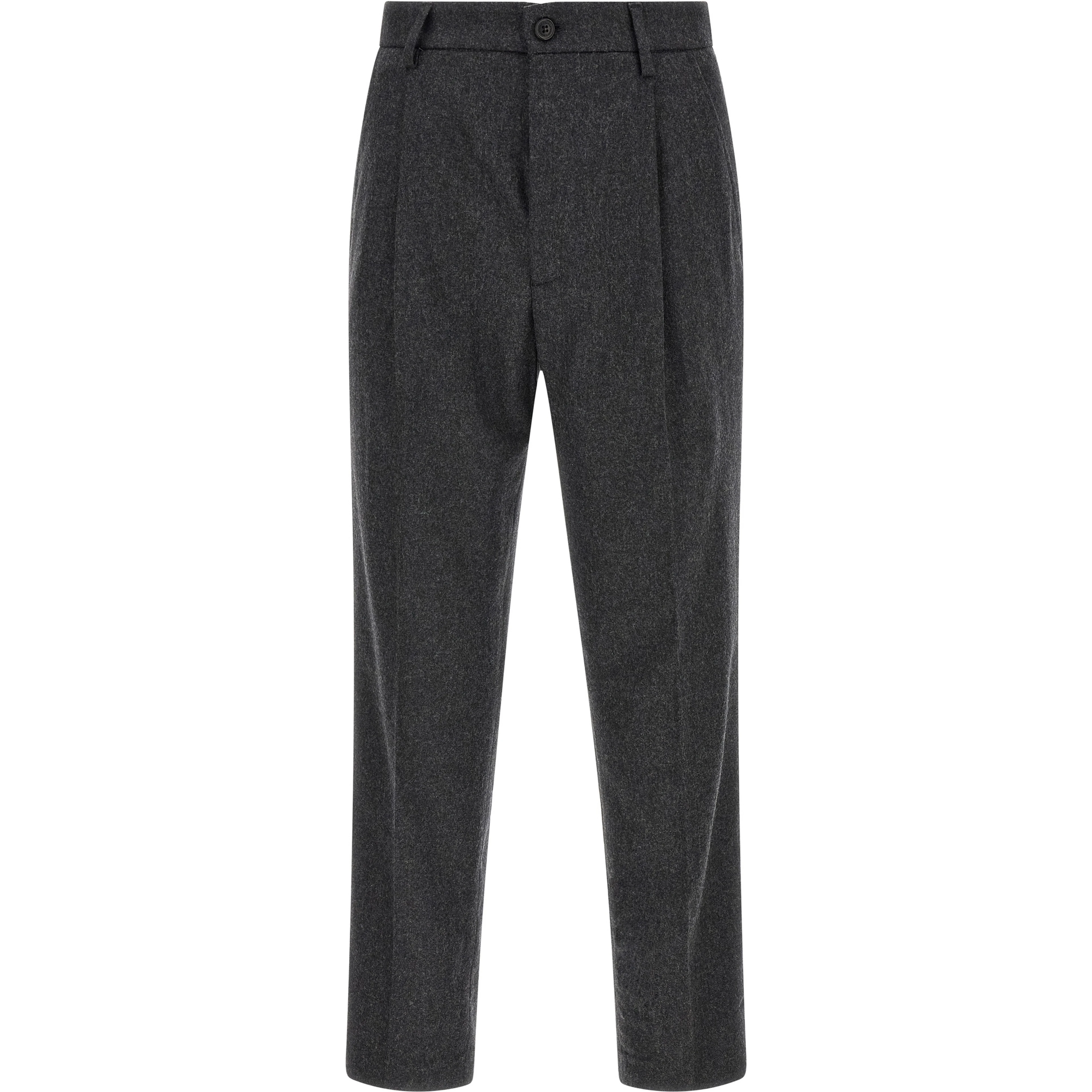 Gray Wool Casual Pants