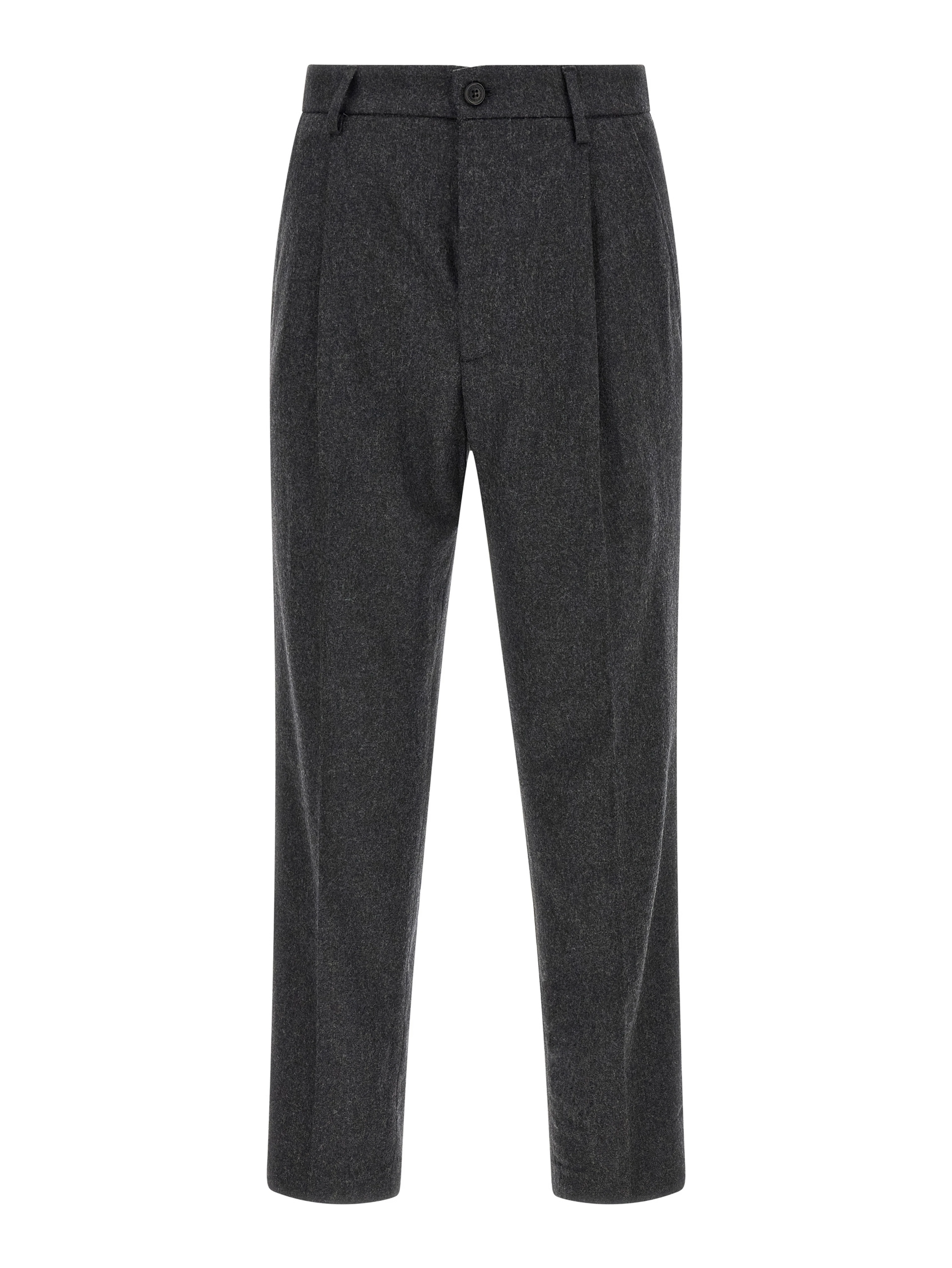 Gray Wool Casual Pants