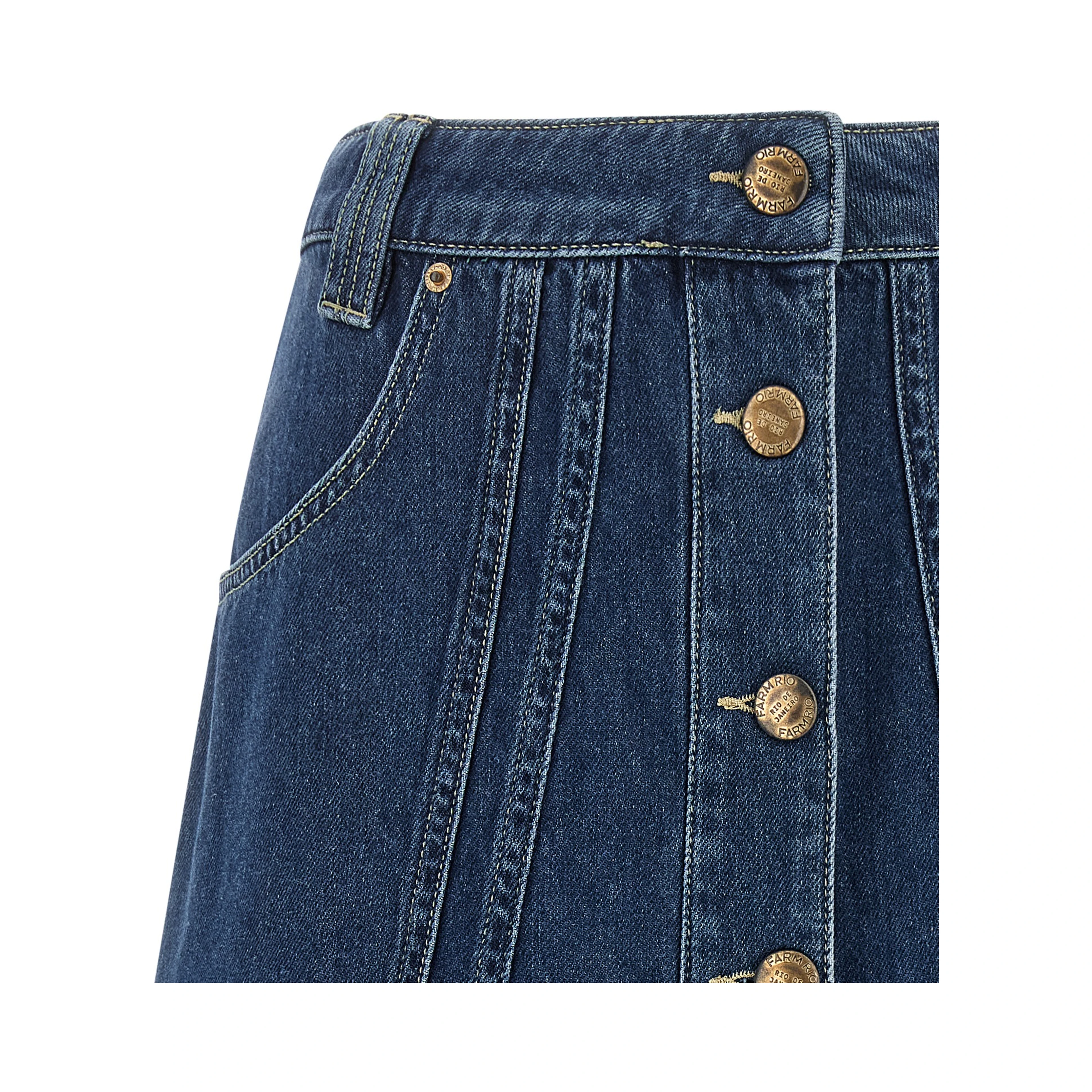 Blue Cotton Long Skirt