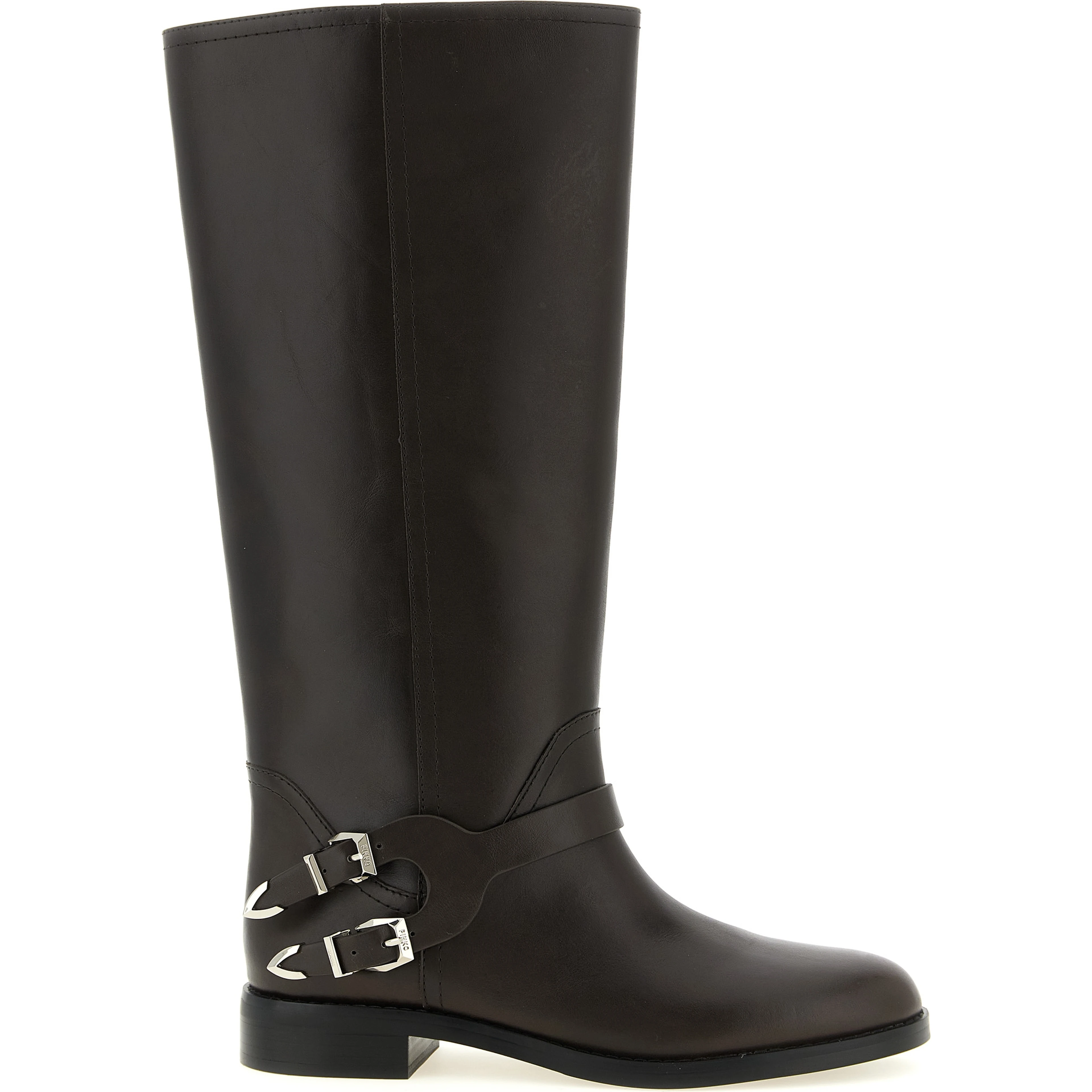 Black Cowhide Over The Knee