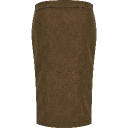 Brown Viscose Midi Skirt