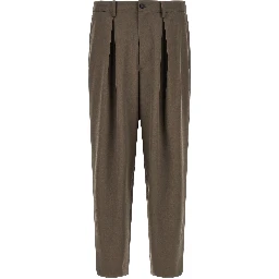 Brown Wool Casual Pants