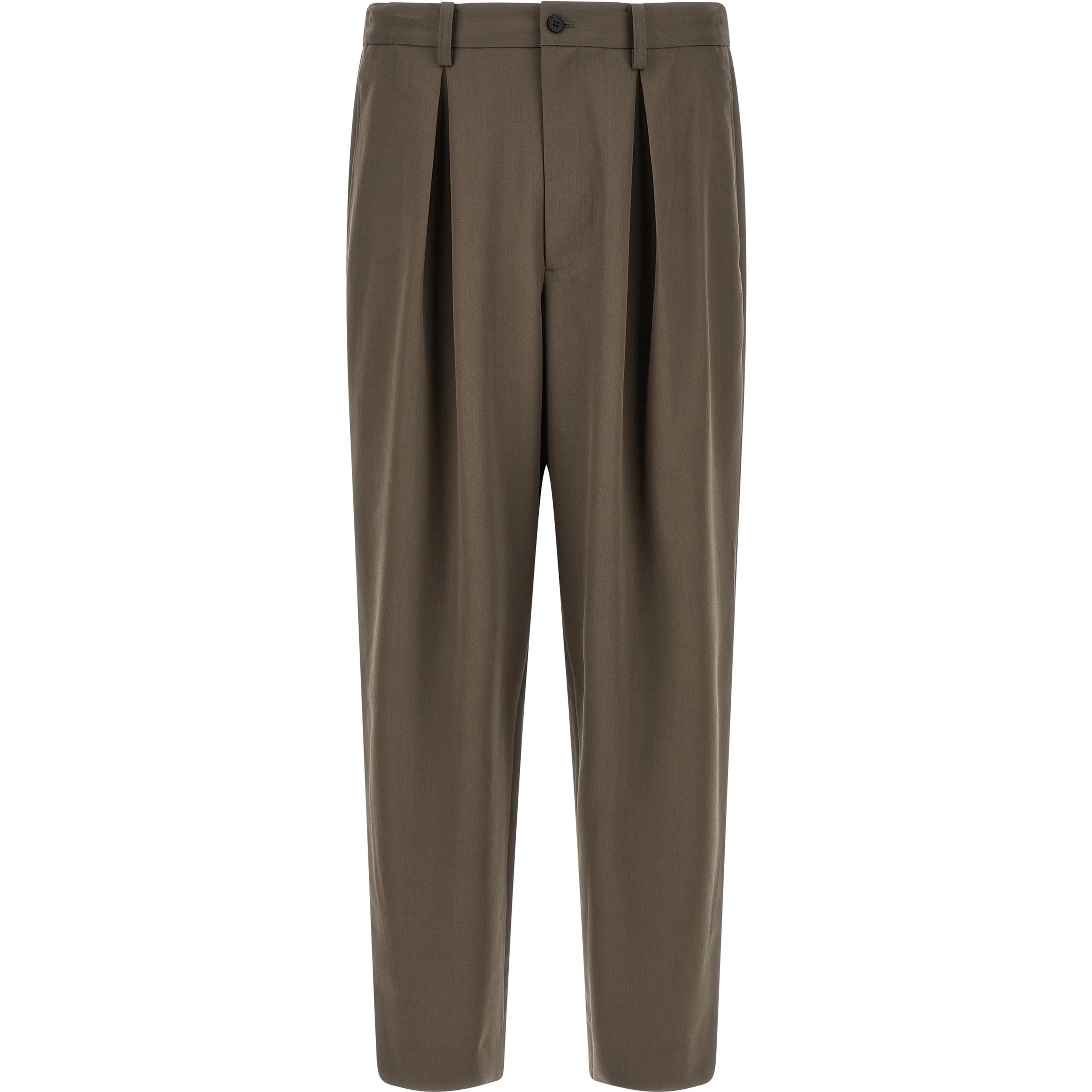 Brown Wool Casual Pants