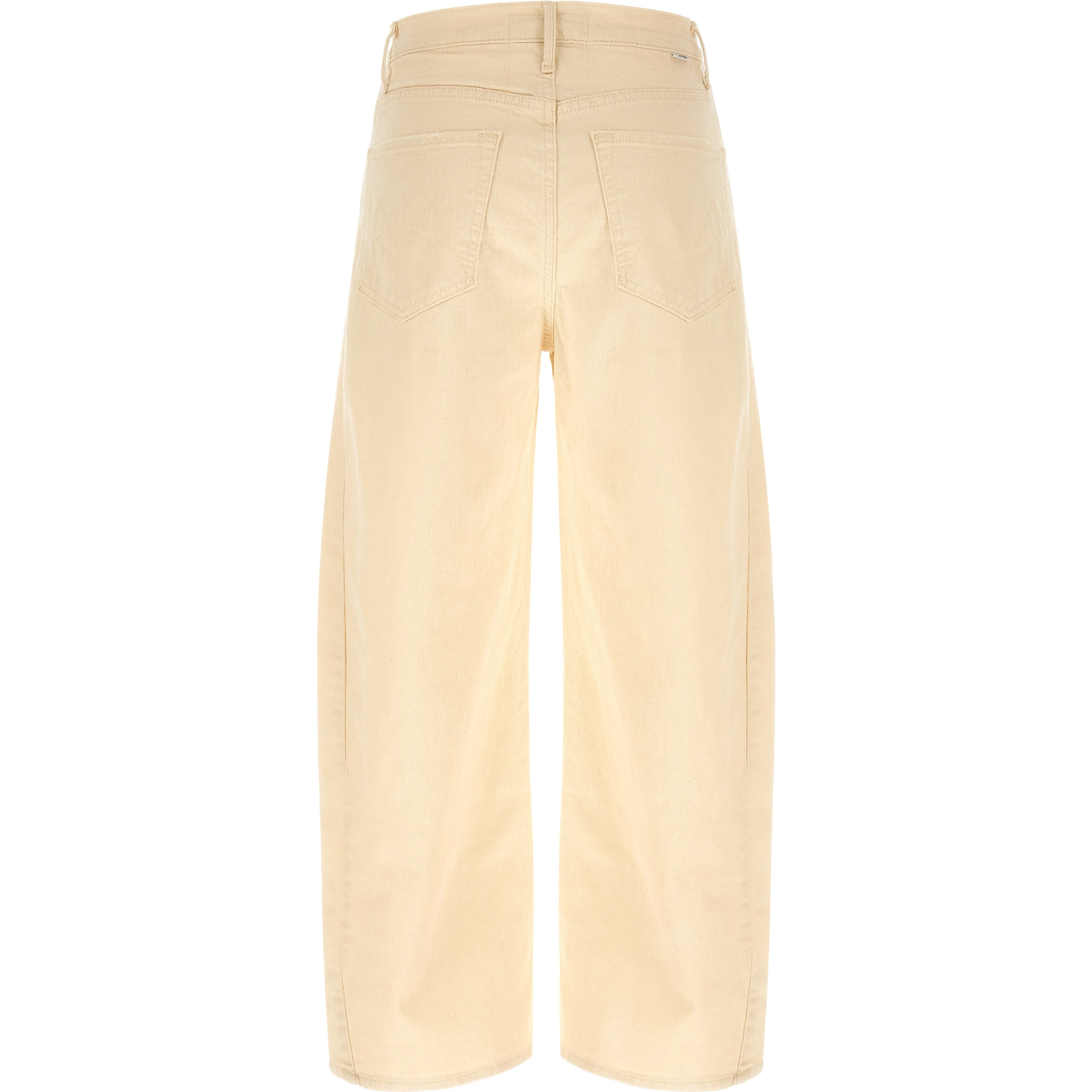 Beige Cotton High-Waisted Jean