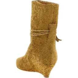 Beige Calfskin Ankle Boots