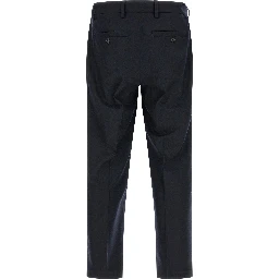Blue Wool Casual Pants