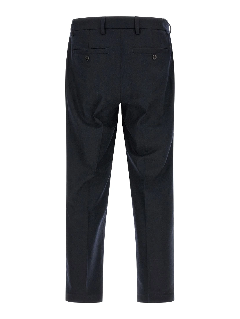 Blue Wool Casual Pants