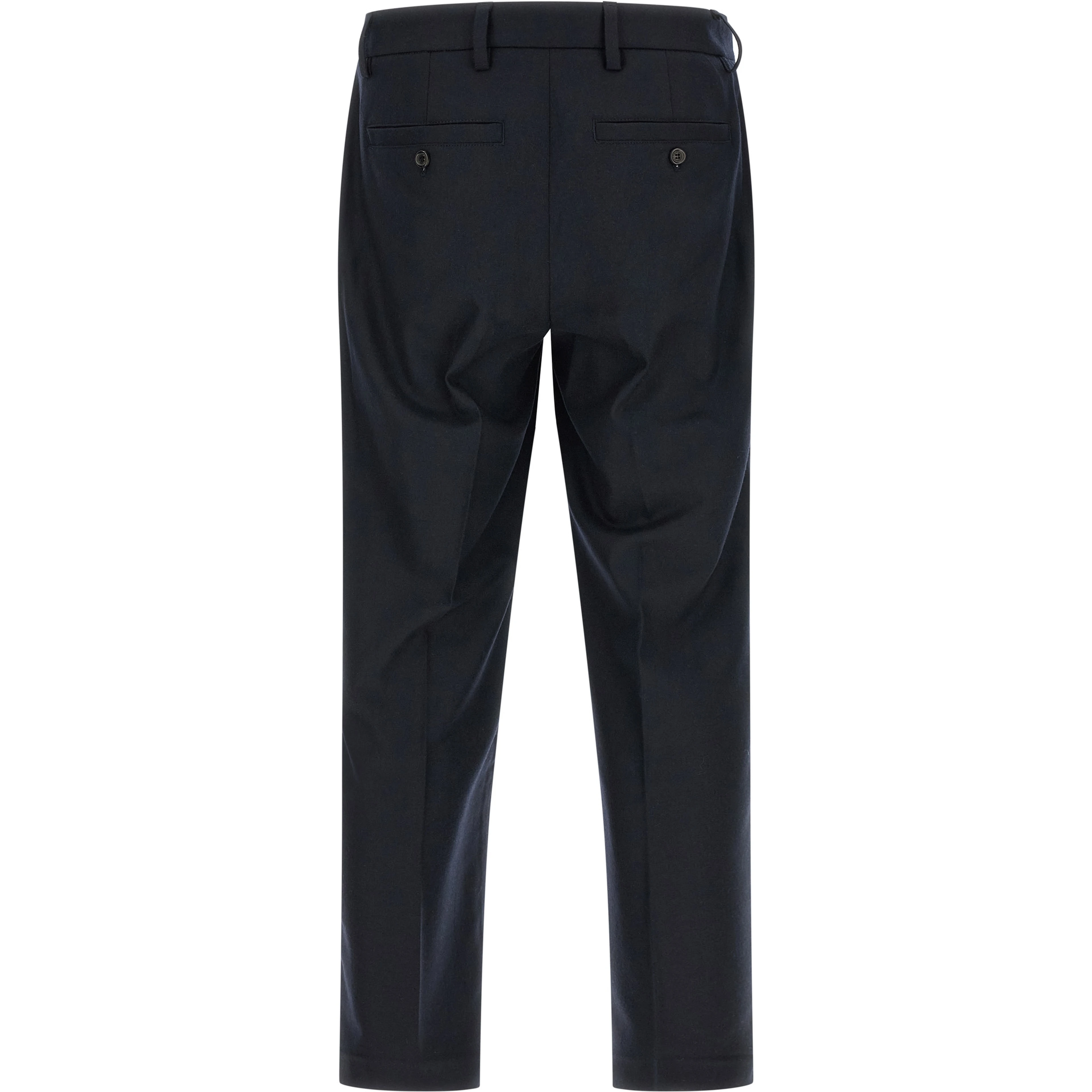 Blue Wool Casual Pants