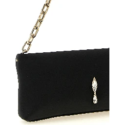 Black Elastane Clutch Bag
