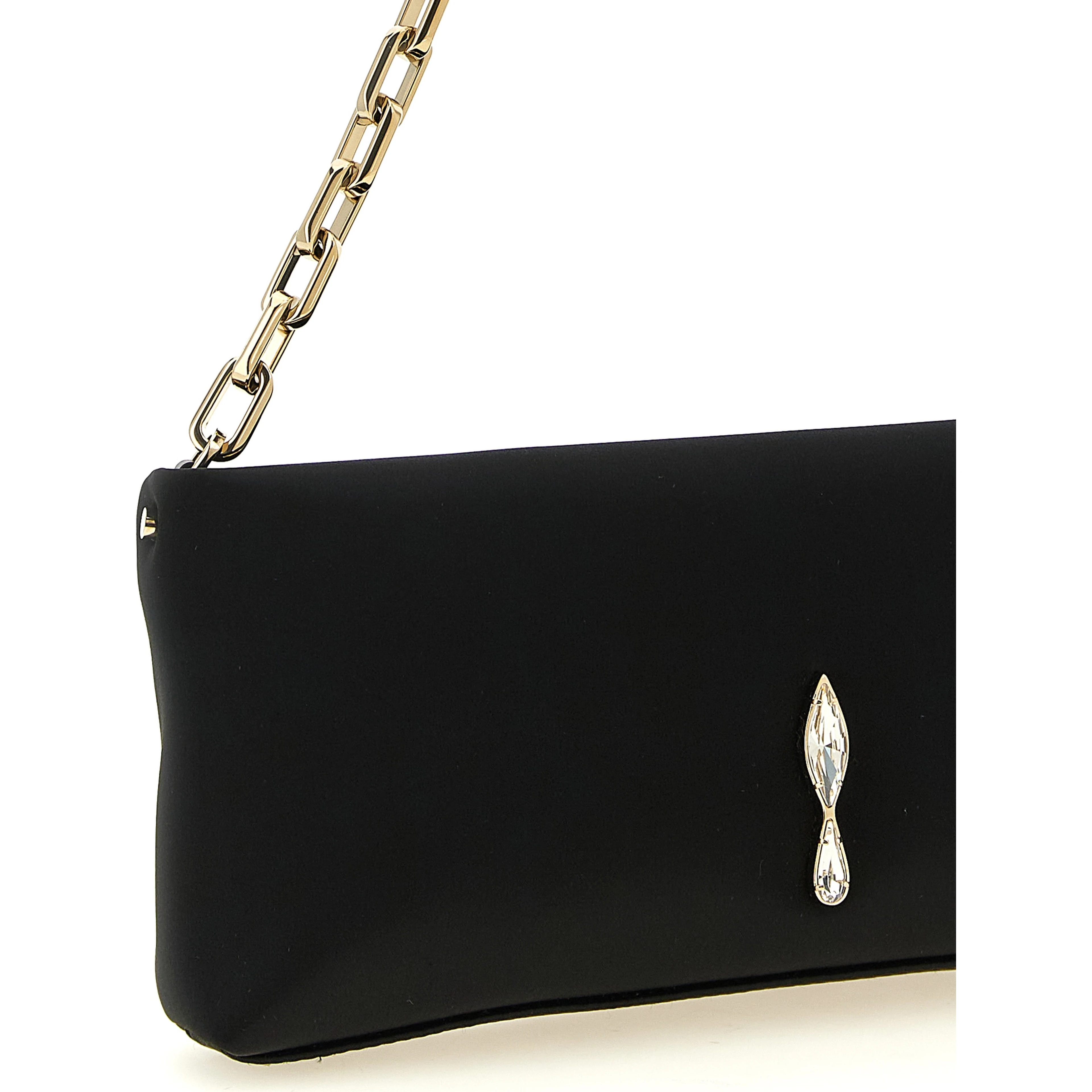 Black Elastane Clutch Bag