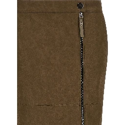 Brown Viscose Midi Skirt