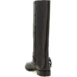 Black Cowhide Over The Knee