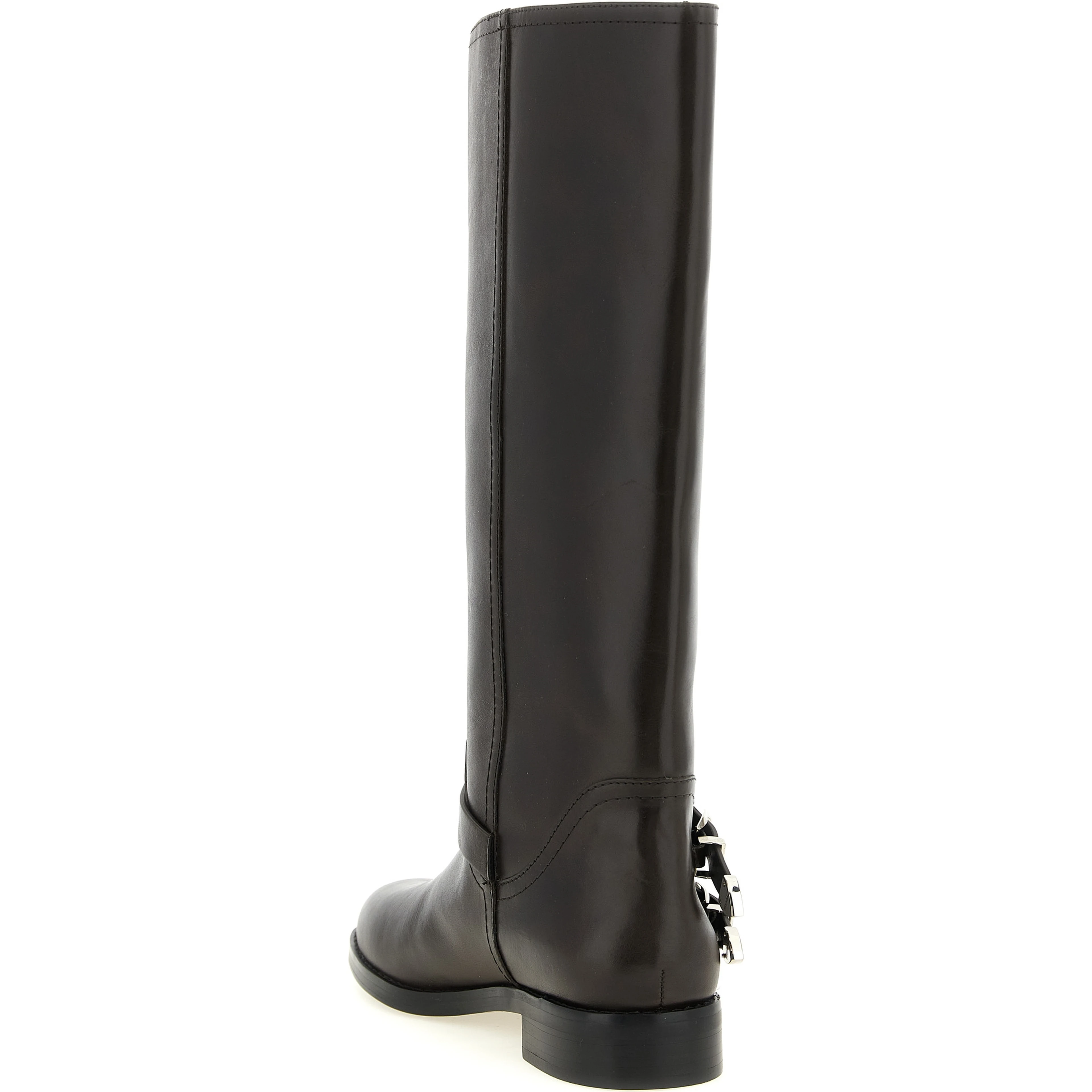 Black Cowhide Over The Knee