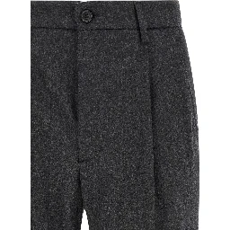 Gray Wool Casual Pants