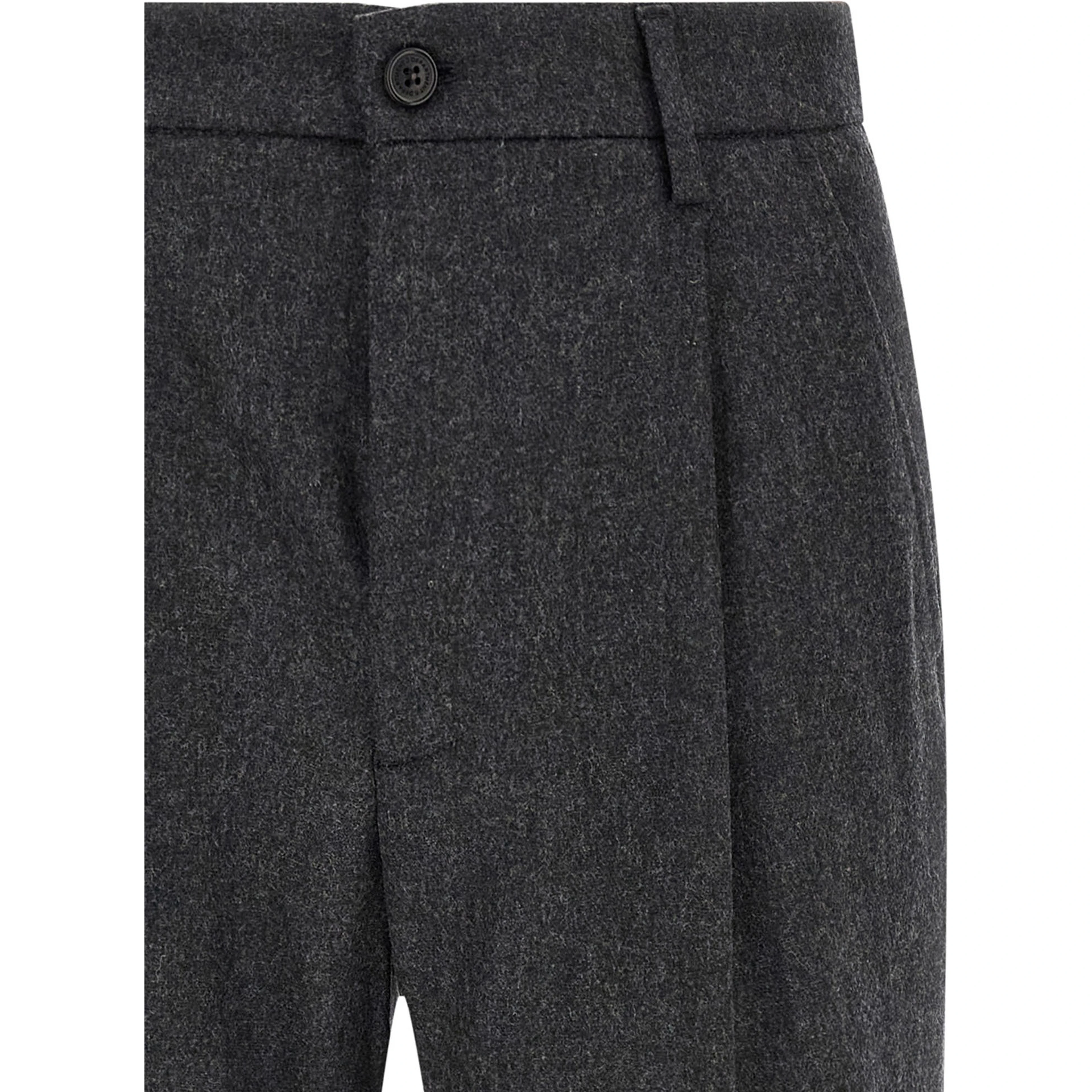 Gray Wool Casual Pants