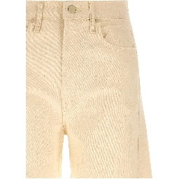 Beige Cotton High-Waisted Jean