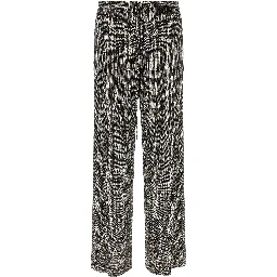 Gray Viscose Casual Pants