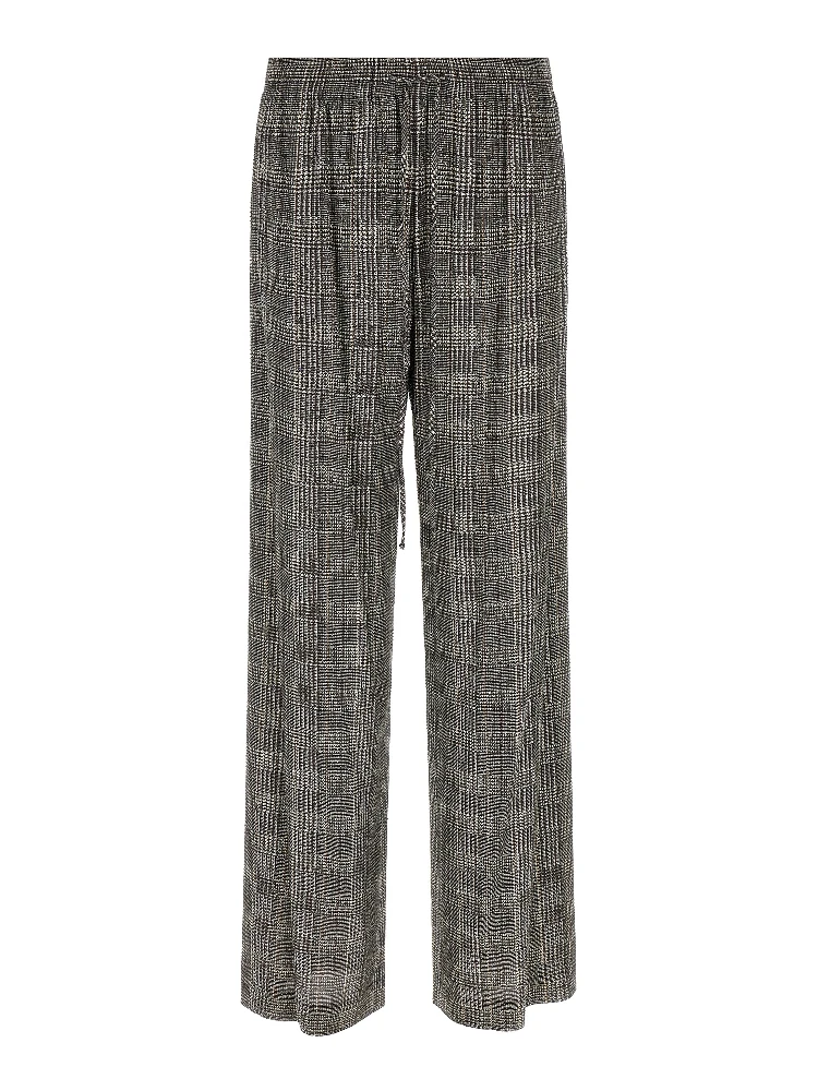 Gray Viscose Casual Pants