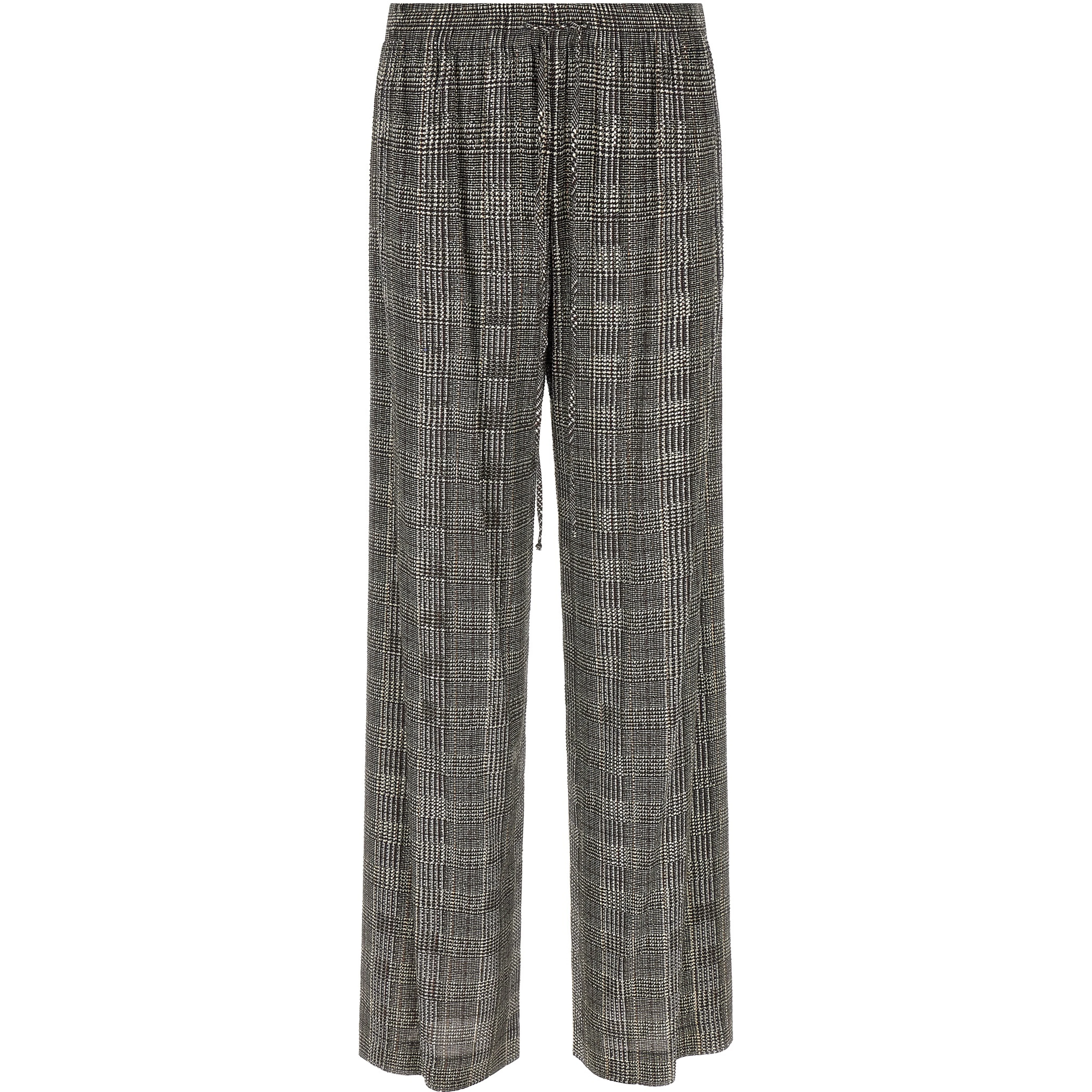 Gray Viscose Casual Pants