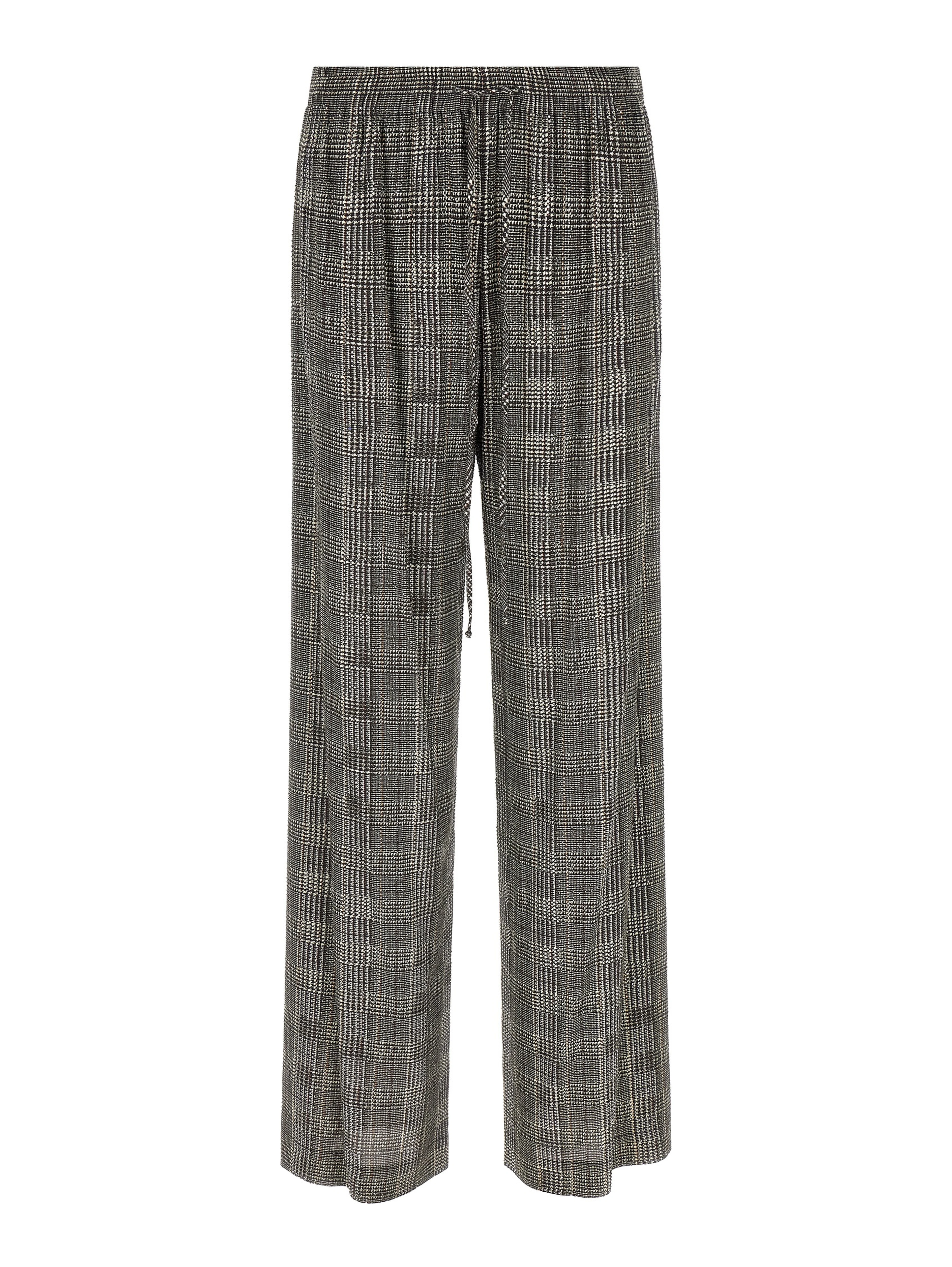Gray Viscose Casual Pants