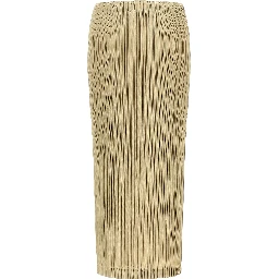 Beige Polyester Midi Skirt