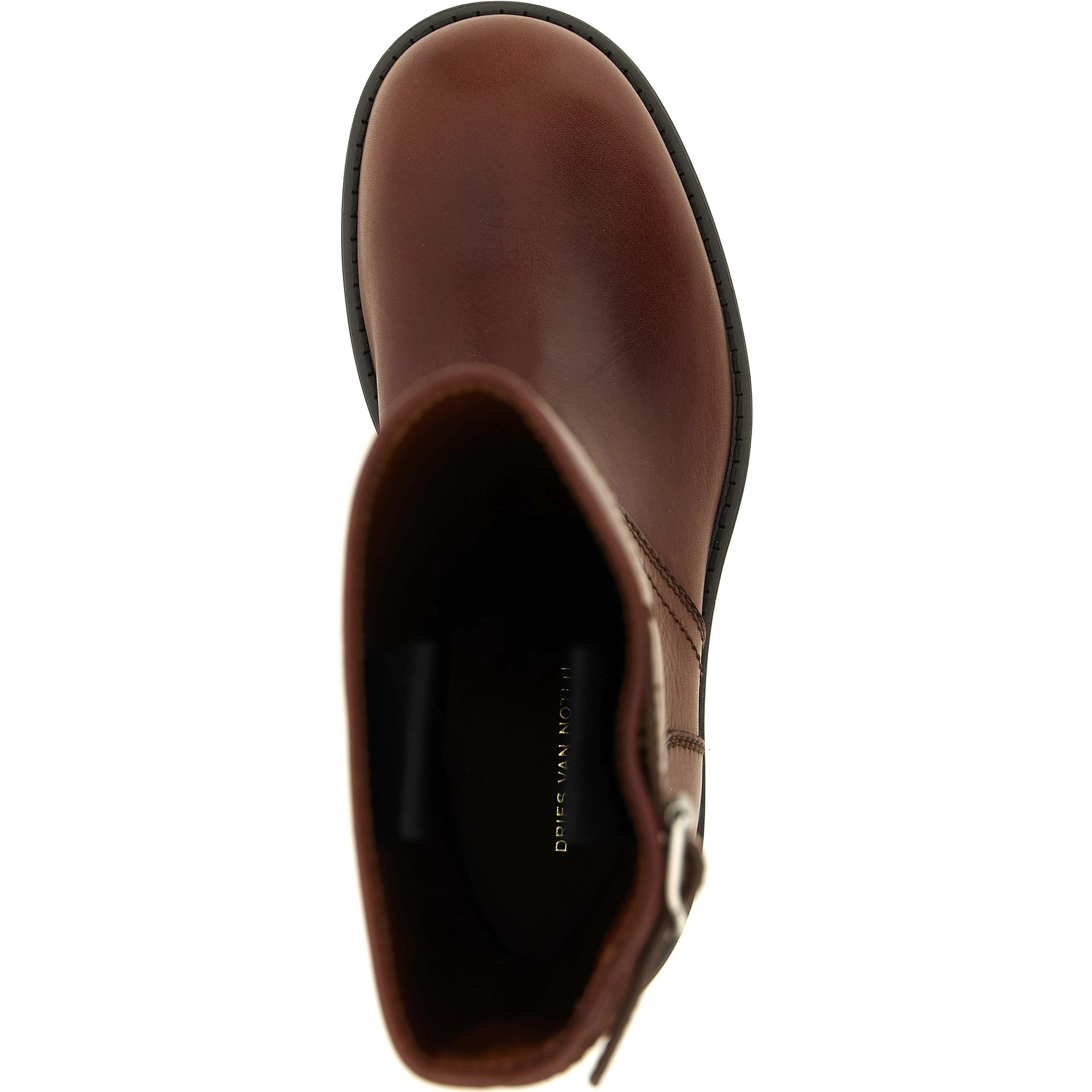 Brown Bovine Leather Ankle Boots