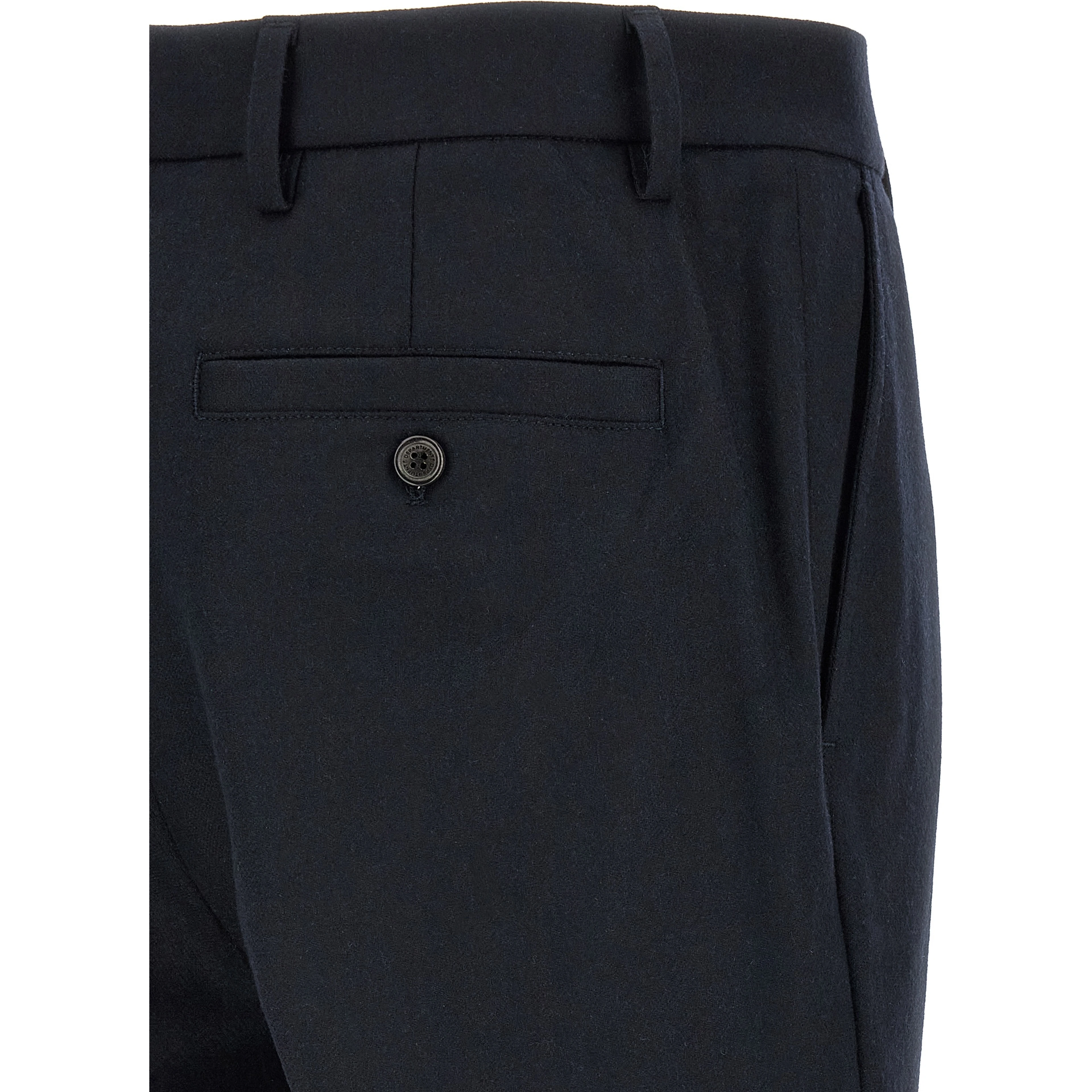Blue Wool Casual Pants