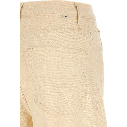 Beige Cotton High-Waisted Jean