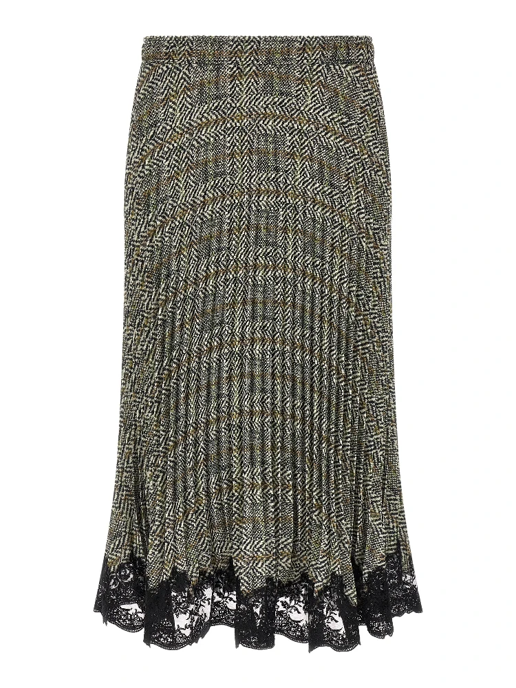Multicolor Polyester Midi Skirt