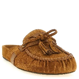 Brown Cowhide Slip-On Loafers