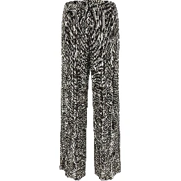 Gray Viscose Casual Pants
