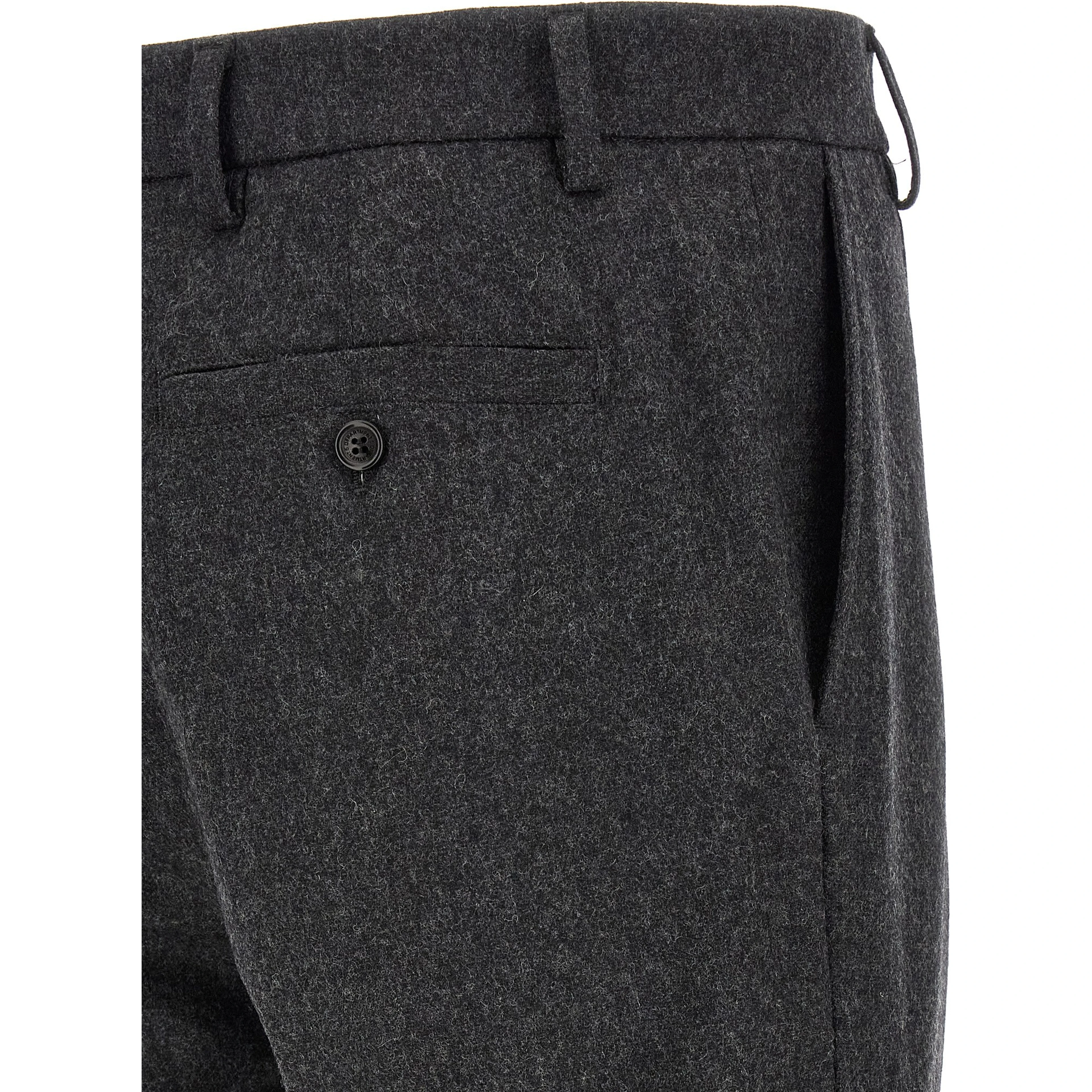 Gray Wool Casual Pants