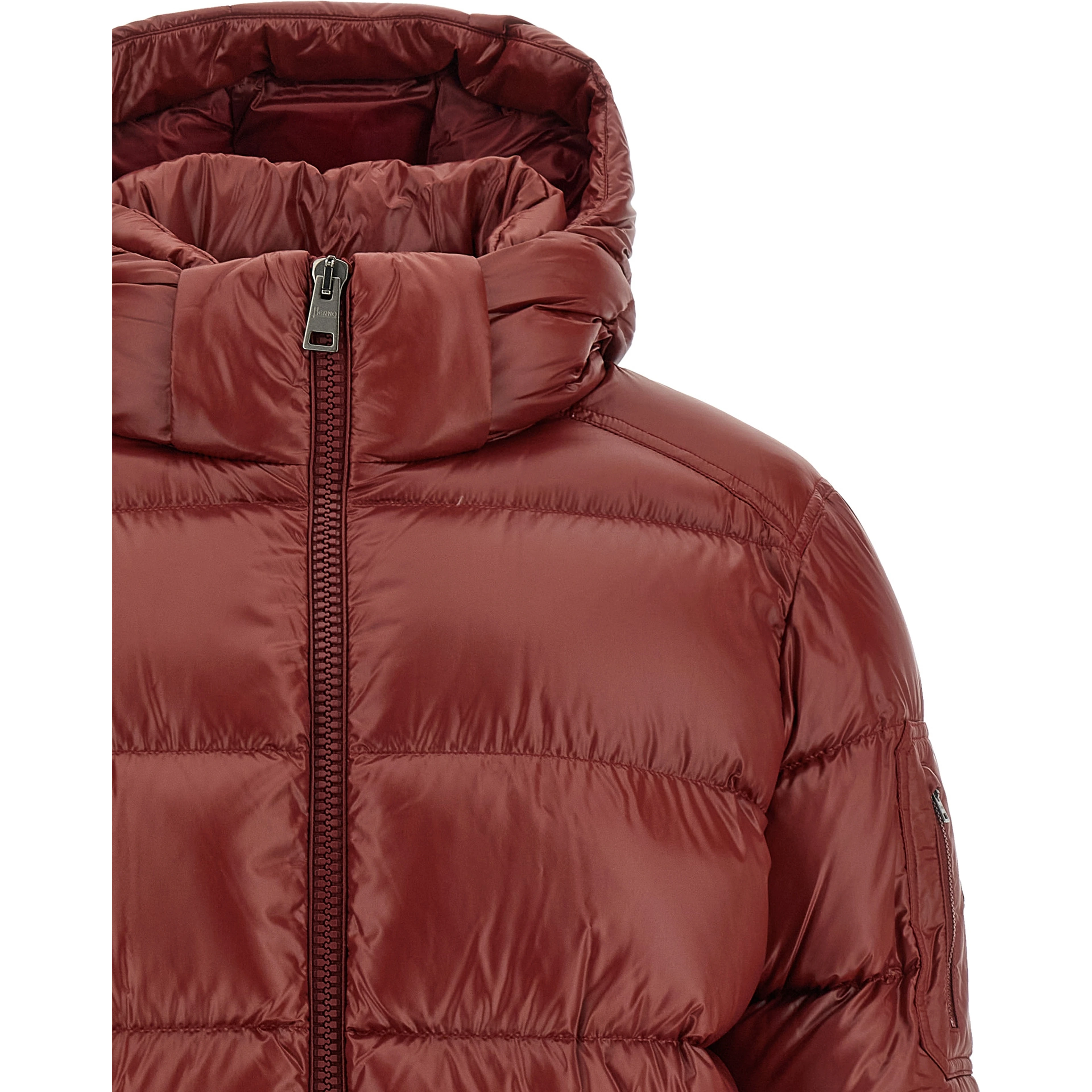 Bordeaux Polyamide Full-Length Jacket