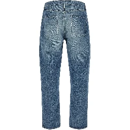Blue Cotton Tapered Jeans
