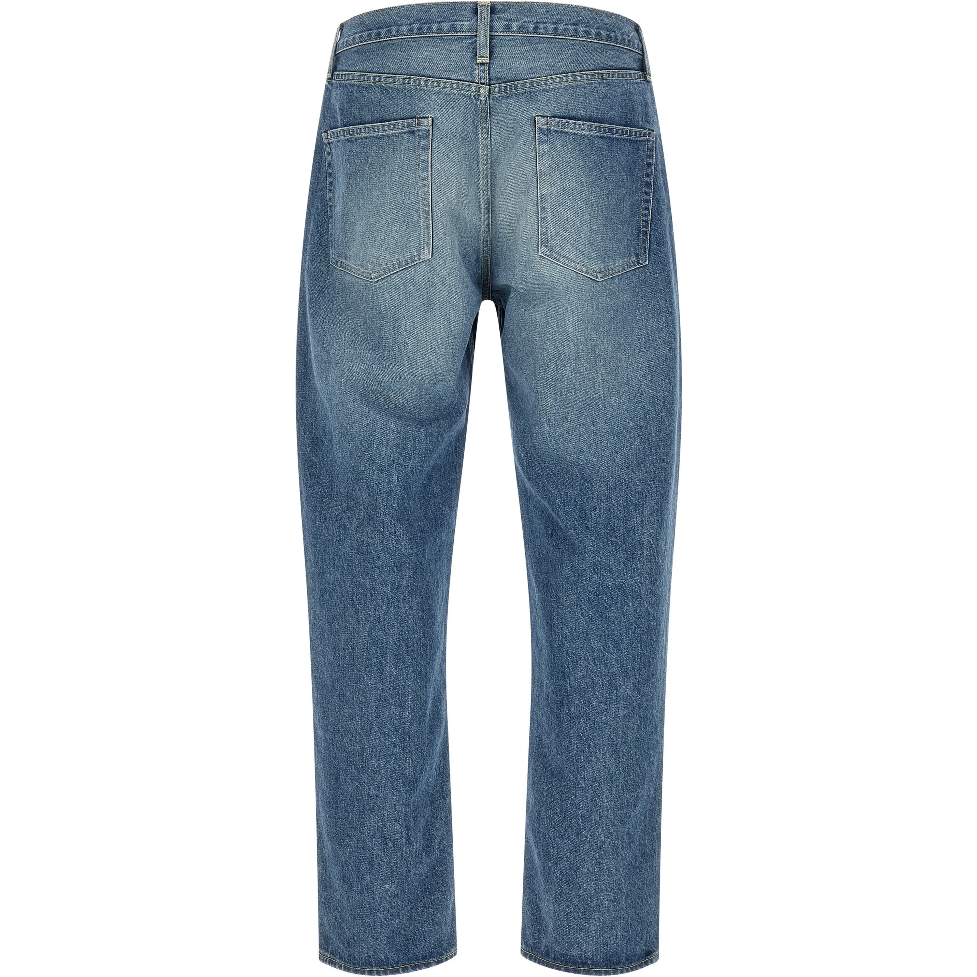 Blue Cotton Tapered Jeans