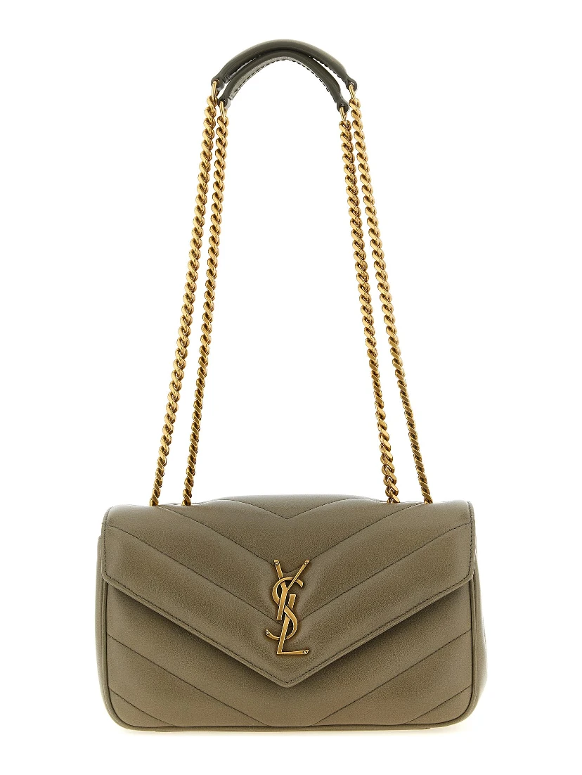 Bicolor Lamb Leather Shoulder Bag