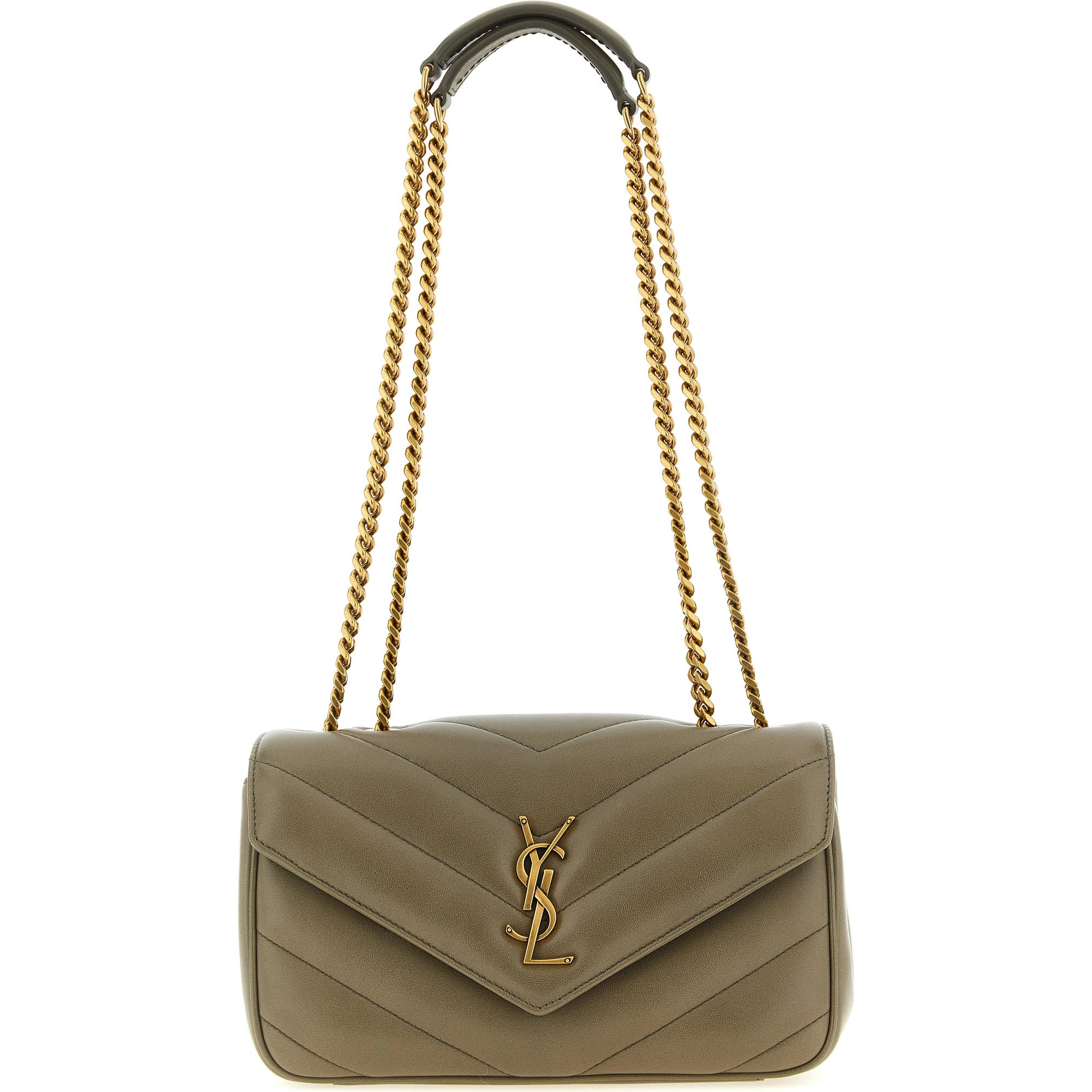 Bicolor Lamb Leather Shoulder Bag