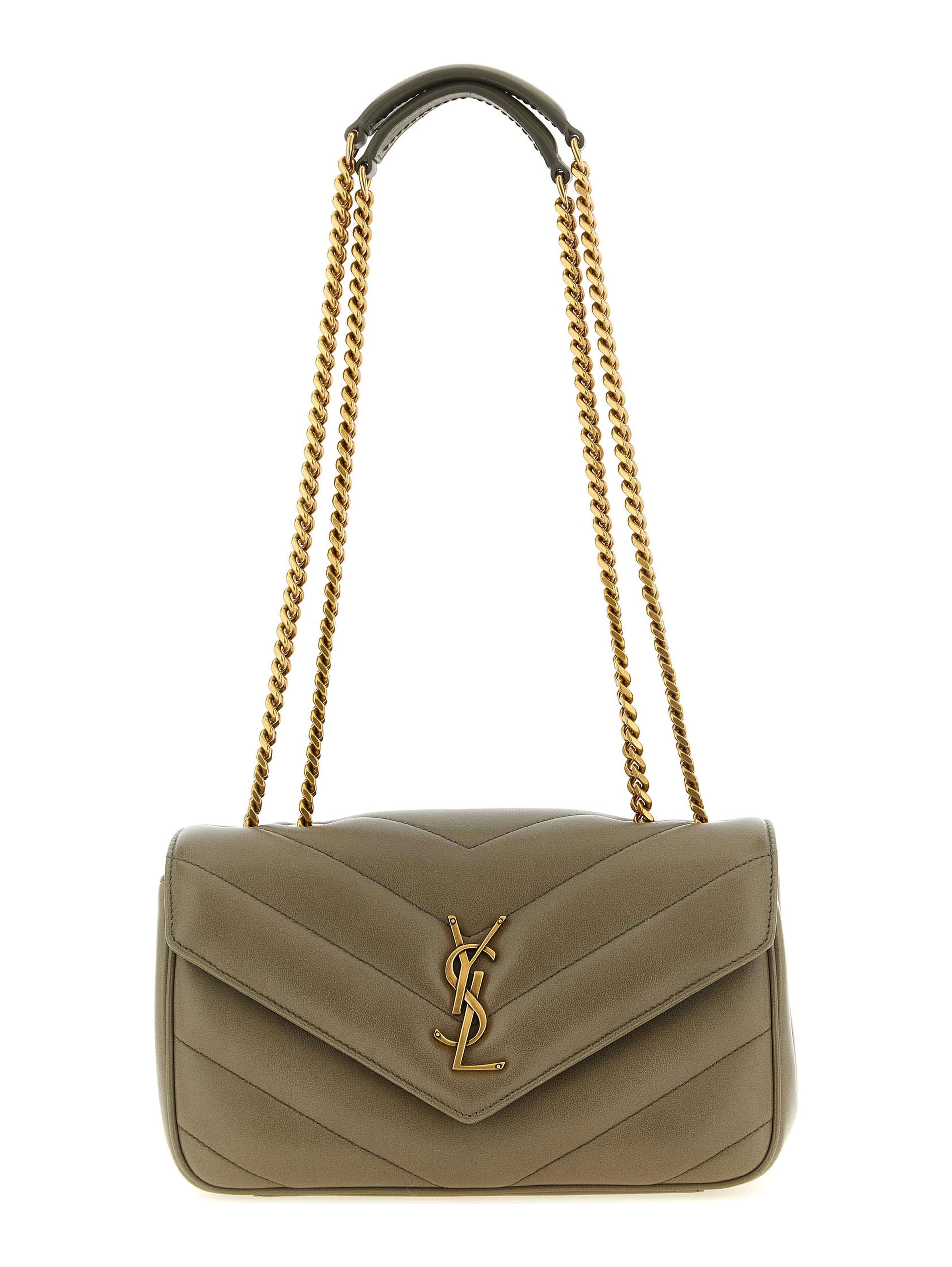 Bicolor Lamb Leather Shoulder Bag